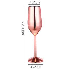 Stainless steel champagne glass and red wine cup