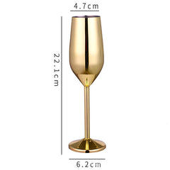 Stainless steel champagne glass and red wine cup